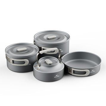 Набір посуду (2 каструлі; чайник; сковорідка) Naturehike CNK2450CF010; алюміній 70937 фото