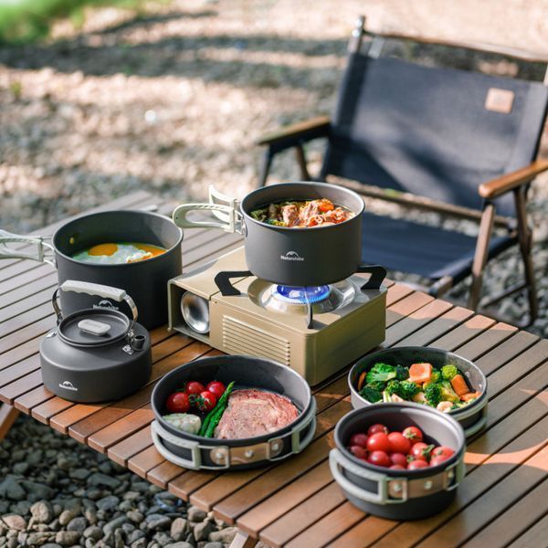 Набір посуду (2 каструлі; чайник; сковорідка) Naturehike CNK2450CF010; алюміній 70937 фото