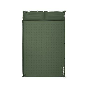 Матрац туристичний із подушкою, самонадувний двомісний Naturehike CNK2550WS025, вологостійкий, 200 х 130 х 6 см, зелений 71370 фото