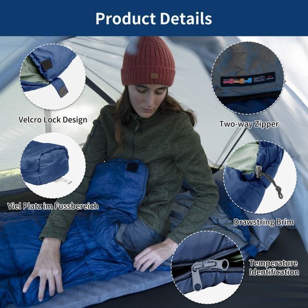 Спальник з капюшоном Naturehike MJ300 CNK2300SD014; темно-блакитний 67633 фото