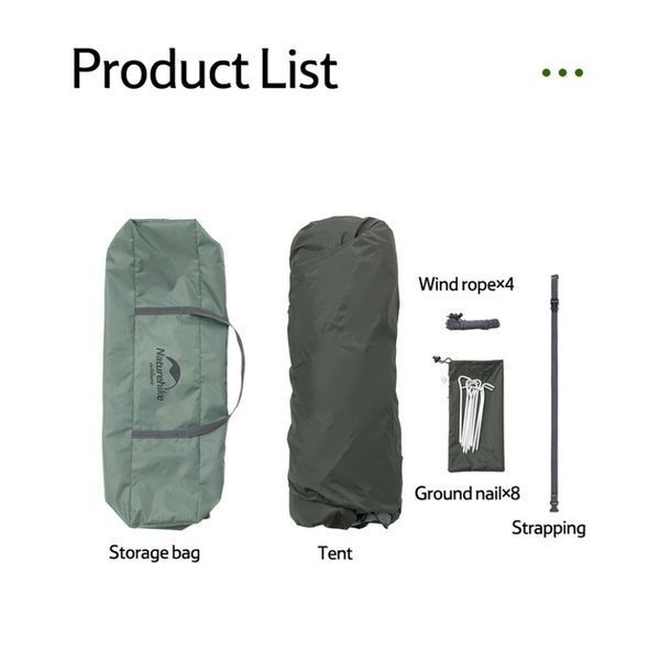Намет тримісний автоматичний Naturehike NH21ZP008, оливково-зелений 68975 фото