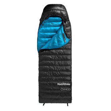 Спальник з натуральним пухом Naturehike CW400 NH18C400-D, p-р L, чорно-блакитний 67635 фото