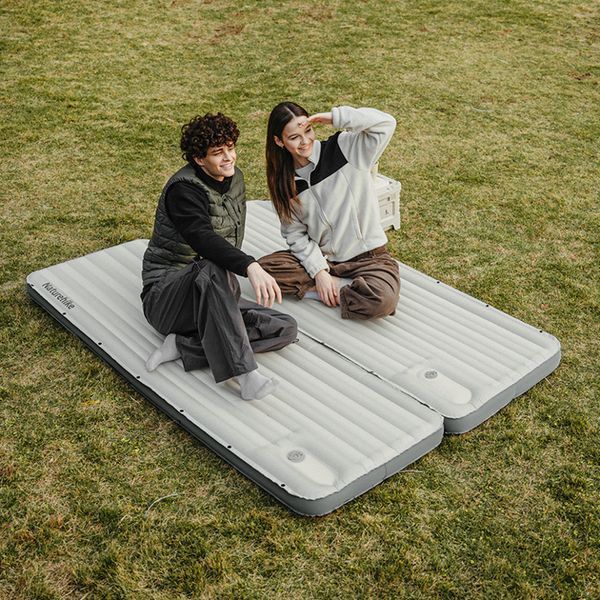 Матрац туристичний надувний одномісний Naturehike CNK2450WS035, 198х68х9.5 см, білий із вбудованою помпою для надування 71516 фото