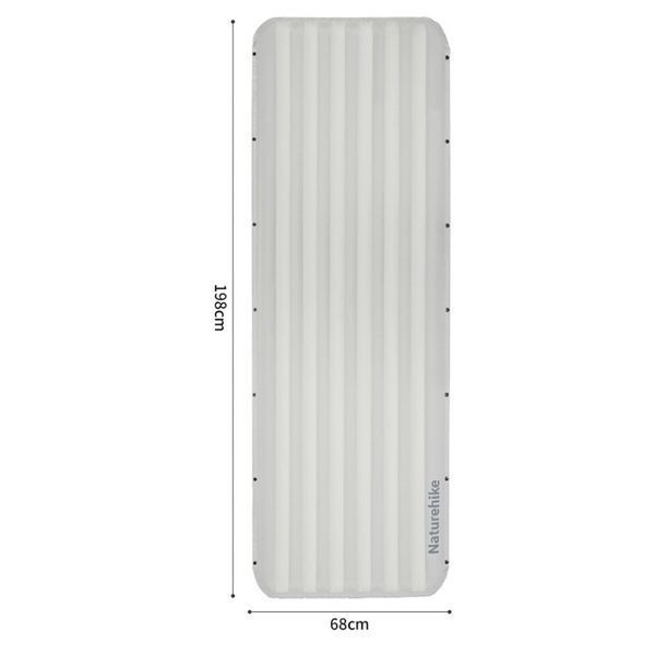 Матрац туристичний надувний одномісний Naturehike CNK2450WS035, 198х68х9.5 см, білий із вбудованою помпою для надування 71516 фото