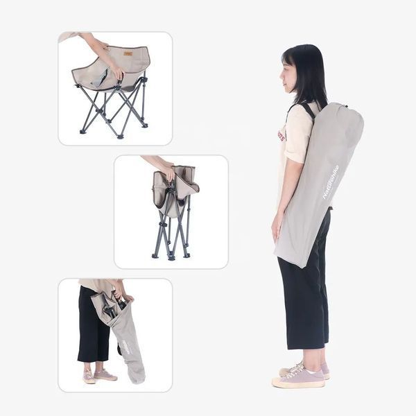 Крісло складане Naturehike NH20JJ022 600D Oxford Cotton / сталь; бежевий 57572 фото