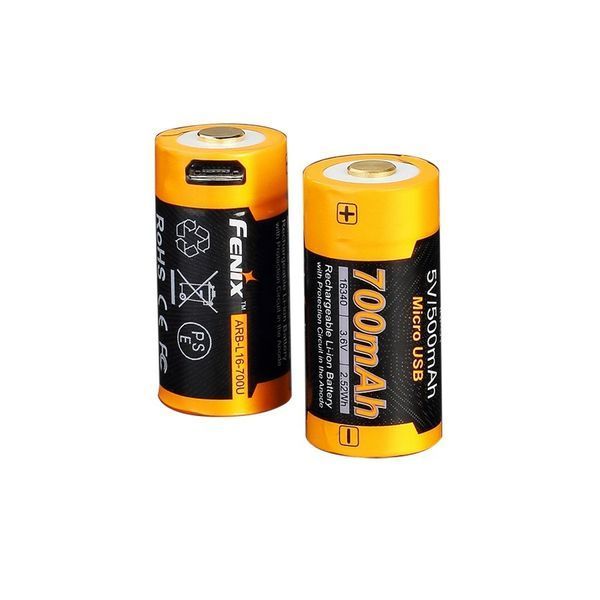 Акумулятор 16340 Fenix (700 mAh) micro usb зарядка 45952 фото