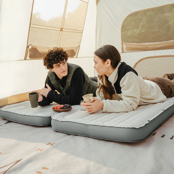 Матрац туристичний надувний одномісний Naturehike CNK2450WS035, 198х68х9.5 см, білий із вбудованою помпою для надування 71516 фото