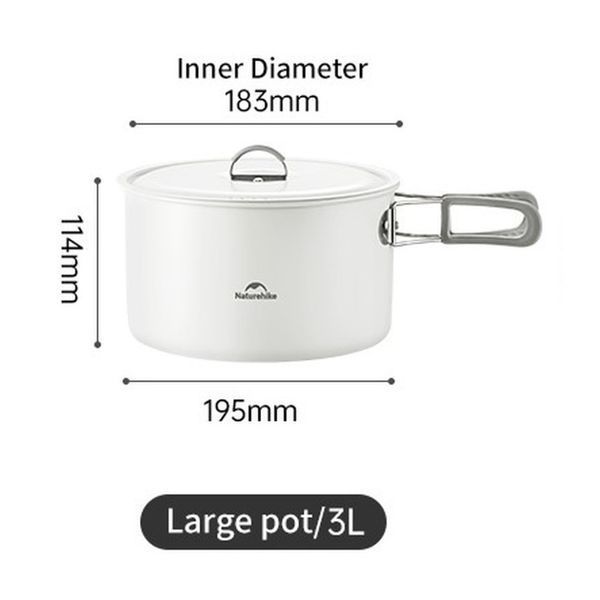 Каструля із керамічним антипригарним покриттям Naturehike CNK2450CF013, 3 л, алюміній 68996 фото