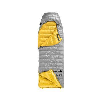 Спальник з натуральним пухом Naturehike CW400 NH18C400-D, p-р L, жовто-сірий 67636 фото