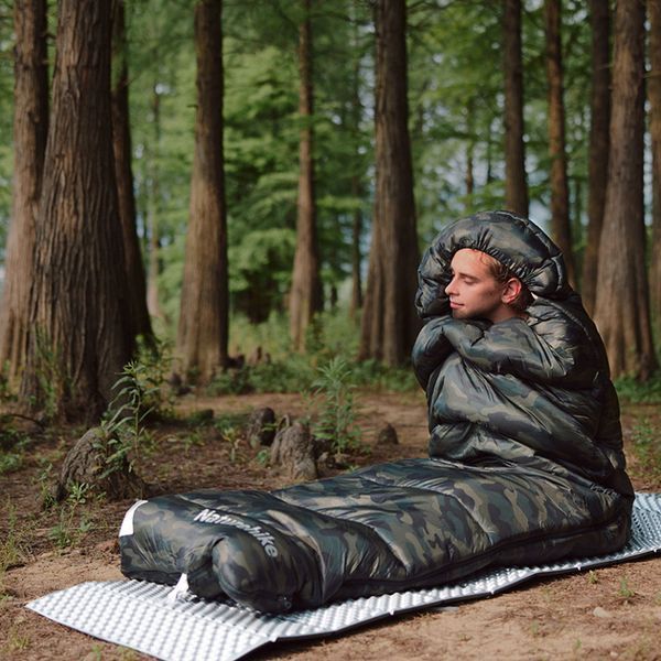 Спальний мішок з капюшоном Naturehike M320 CNK2350WS023; зелений камуфляж; правий 68977 фото