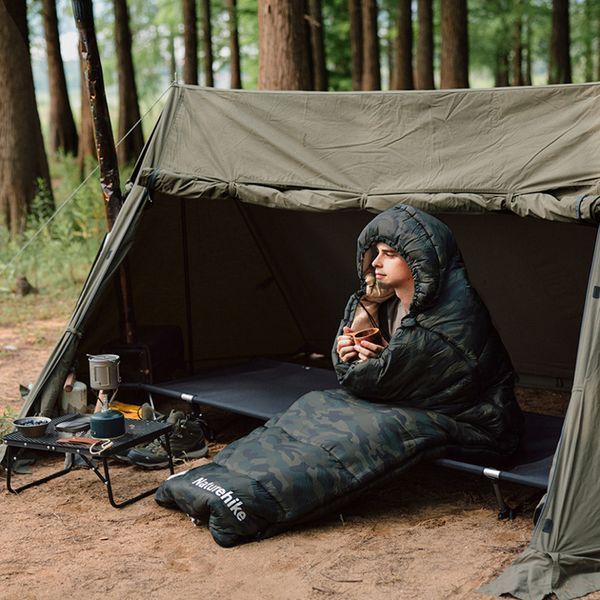 Спальний мішок з капюшоном Naturehike M320 CNK2350WS023; зелений камуфляж; правий 68977 фото