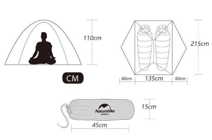 Намет надлегкий двомісний з футпринтом Naturehike Star-River 2 Updated NH17T012-T; 210T; помаранчевий 57473 фото