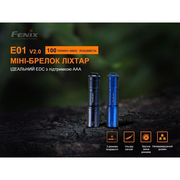 Ліхтар ручний Fenix E01 V2.0 блакитний 51679 фото