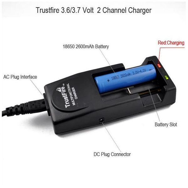 Зарядний пристрій 2*18650 16340 Trustfire 45018 фото