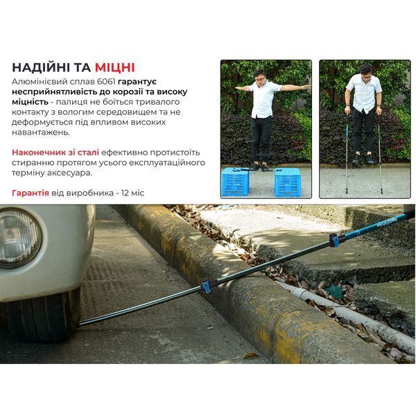 Трекінгова палиця телескопічна для походів та спортивної ходьби Naturehike Men ST 01 6061 AL NH17D001-Z алюміній Зелена 65302 фото