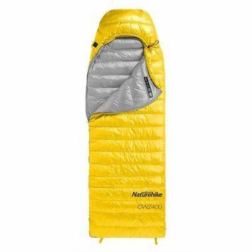 Спальник з натуральним пухом Naturehike CWZ400 NH19W400-Z, (7&deg;C), p-р L, жовтий 57611 фото