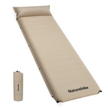 Матрац з подушкою ортопедичний одномісний Naturehike CNK2450WS020, самонадувний, 200х63х10 см, бежевий 68982 фото