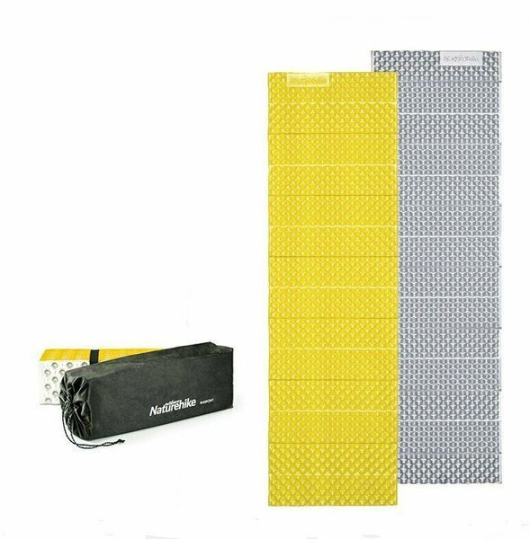 Килимок туристичний складаний одномісний IXPE Naturehike Thickened NH20FCD07 кемпінговий з алюмінієвою плівкою, 187x56x2,5 см, жовтий 57540 фото