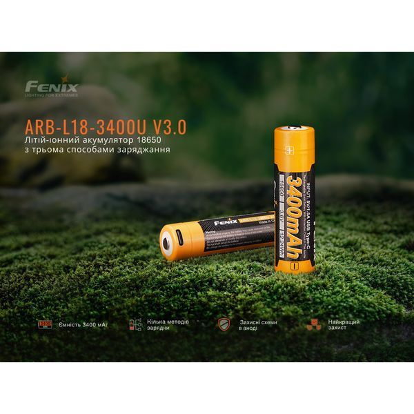 Акумулятор 18650 Fenix (3400 mAh) Type-C V3.0 68117 фото