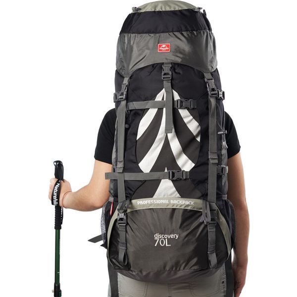 Рюкзак туристичний Naturehike NH70B070-B; 70 л + 5 л; чорно-сірий 57477 фото