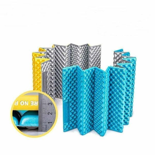 Килимок туристичний складаний одномісний IXPE Naturehike Thickened NH20FCD07 кемпінговий з алюмінієвою плівкою, 187x56x2,5 см, жовтий 57540 фото