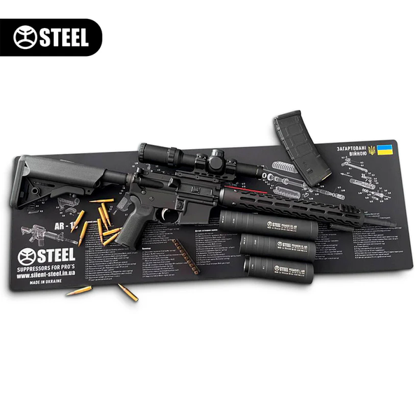 Коврик для чистки оружия с взрыв-схемой винтовки AR-15 STE-00002 фото