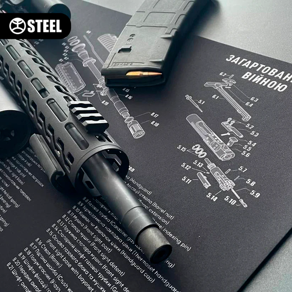 Коврик для чистки оружия с взрыв-схемой винтовки AR-15 STE-00002 фото