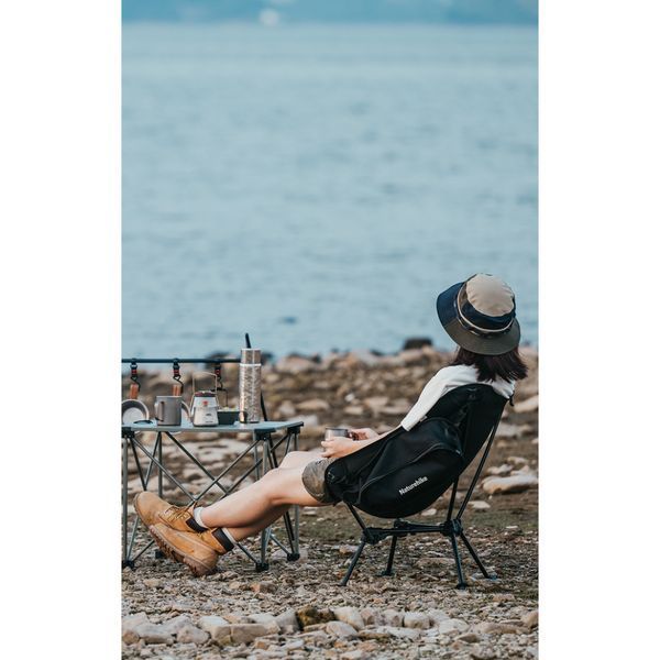 Крісло складане Naturehike Clamshell 001 Triangle Folding Moon Chair, чорний 68960 фото