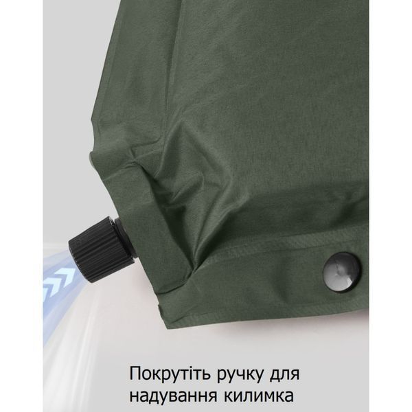 Матрац з подушкою ортопедичний одномісний Naturehike CNK2450WS020, самонадувний, 200х63х10 см, темно-зелений 68983 фото