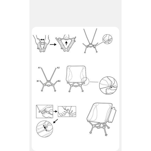 Крісло складане Naturehike Clamshell 001 Triangle Folding Moon Chair, чорний 68960 фото