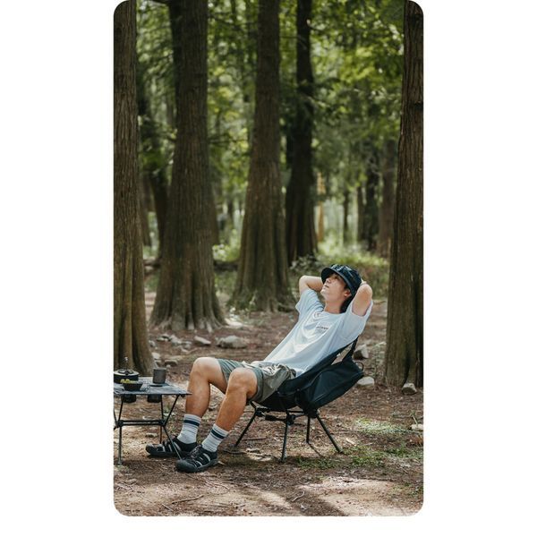 Крісло складане Naturehike Clamshell 001 Triangle Folding Moon Chair, чорний 68960 фото