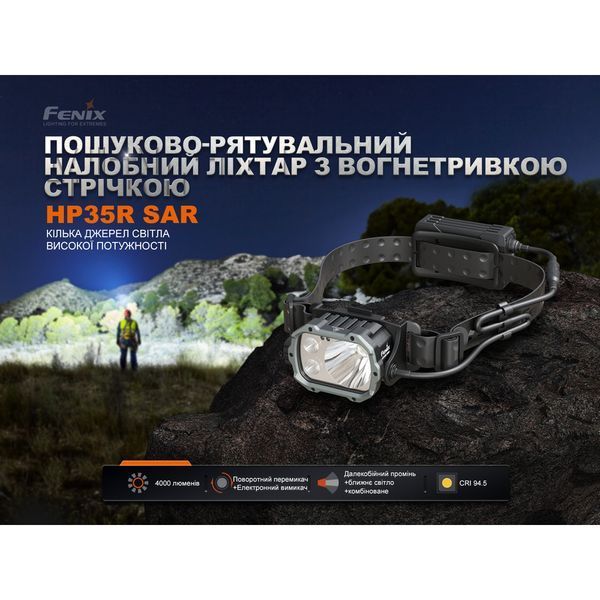 Ліхтар налобний Fenix HP35R SAR з вогнетривкою пов'язкою 68125 фото