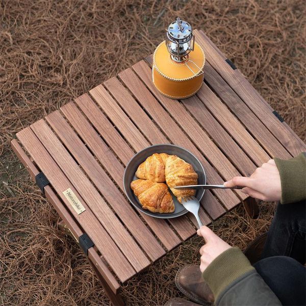 Стіл розкладний Naturehike HTM Roll Table NH21JJ001; дерево; Розмір M; чорний горіх 58337 фото