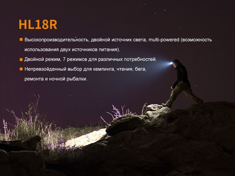 Ліхтар налобний Fenix HL18R чорний 45418 фото