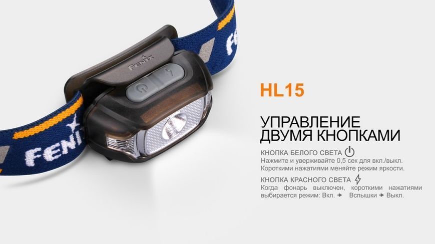 Ліхтар налобний Fenix HL15 синій 44769 фото