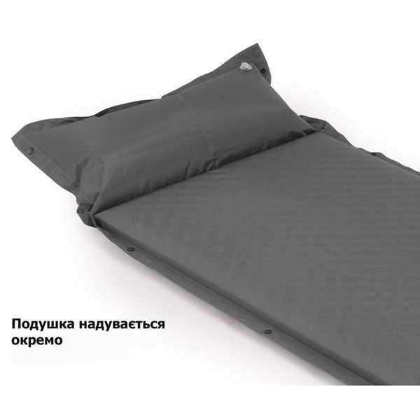 Килимок самонадувний одномісний з подушкою Naturehike CNK2300DZ014; 60мм; графіт 68956 фото