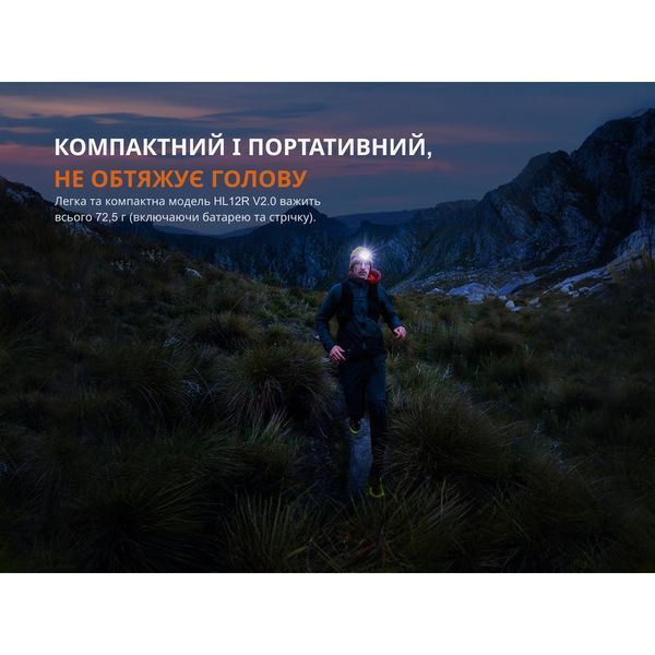 Ліхтар налобний Fenix HL12R V2.0 сірий 69979 фото