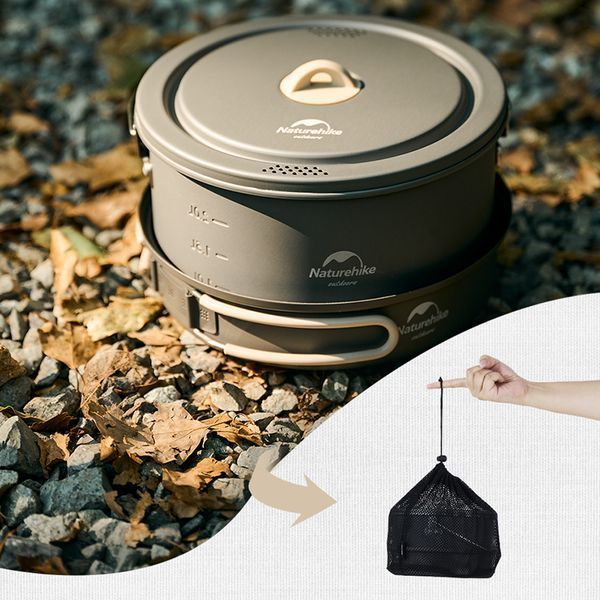 Набір посуду (2 каструлі; казанок; сковорідка) Naturehike CNH22CJ002; алюміній 61647 фото