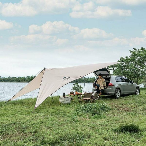 Тент для кемпінгу Naturehike Car Rear Canopy NH21TM001; 590*340 см; золотий (з трьома стійками) 57596 фото