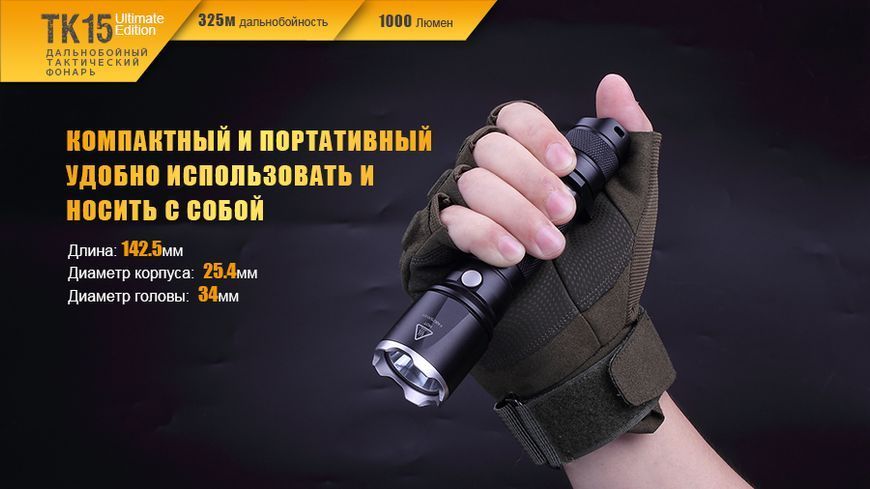 Ліхтар ручний Fenix TK15UE2016 чорний 45310 фото