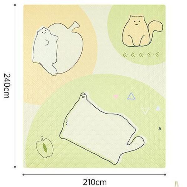 Килимок для пікніка водостійкий Naturehike CNK2350WS010, 210x240 см, світло-салатовий з принтом 68987 фото