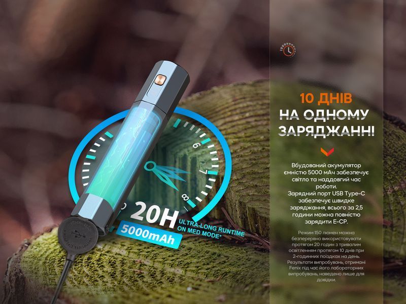 Ліхтар ручний Fenix E-CP чорний 59980 фото