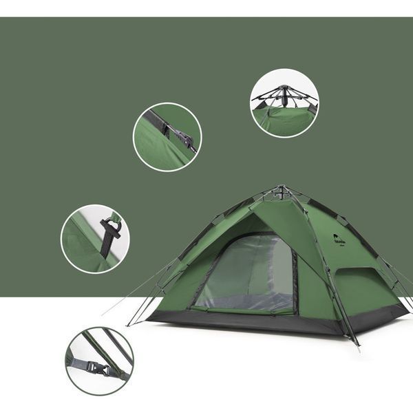 Намет чотиримісний автоматичний Naturehike NH21ZP008; темно-зелений 65086 фото