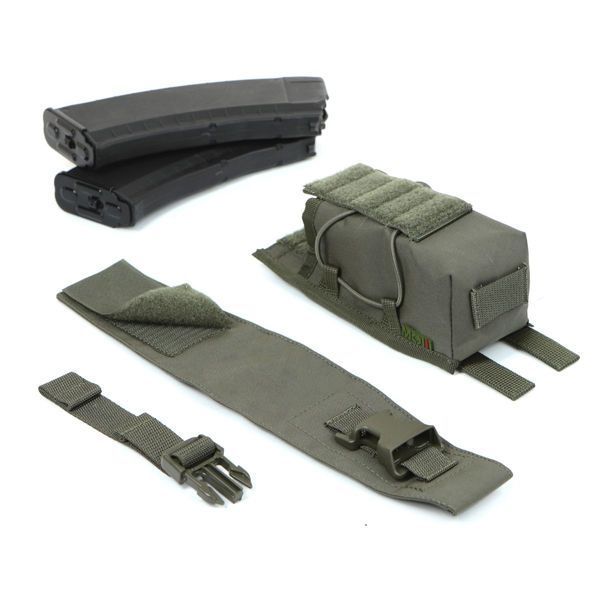 Универсальный закрытый подсумок под магазины AK и AR Ranger Green MOLLI PS-088 фото