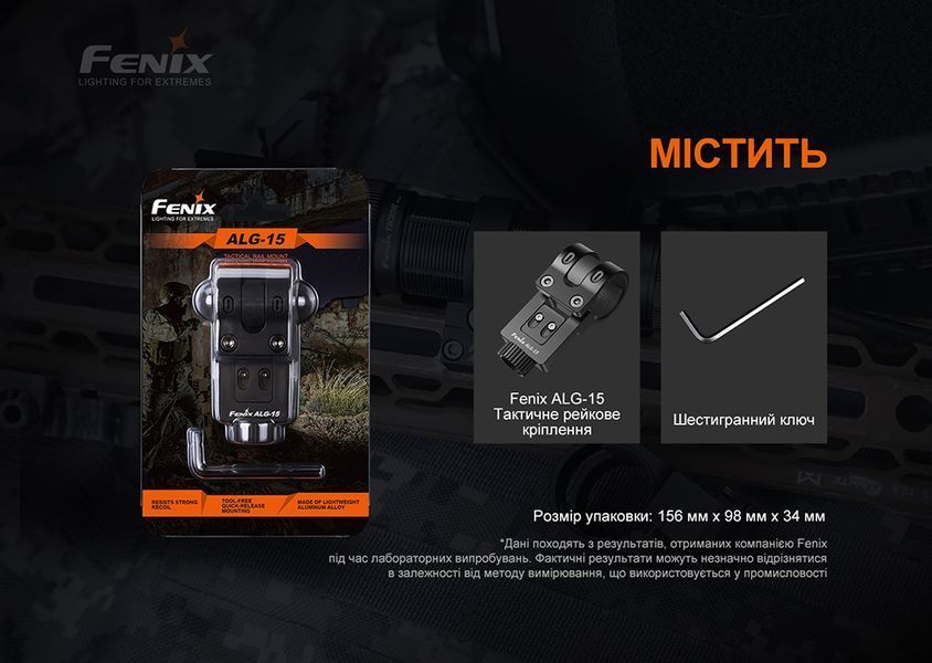 Кріплення на зброю для тактичних ліхтарів Fenix ALG-15 60553 фото