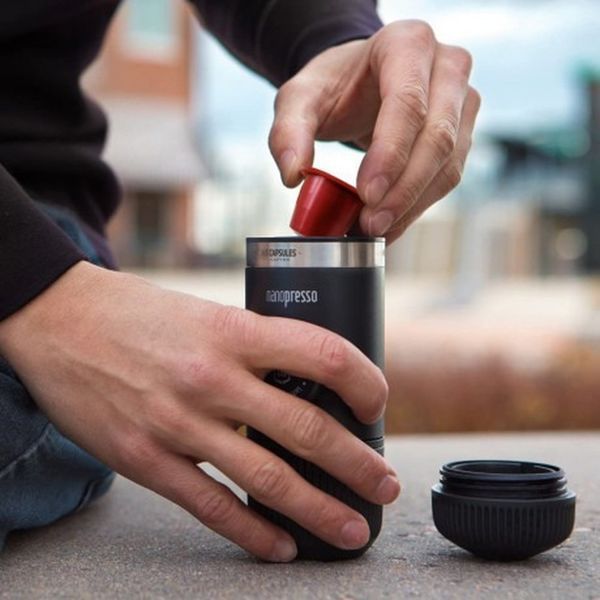 Портативна еспресо-кавоварка Wacaco Nanopresso+ з адаптером для капсули 69047 фото
