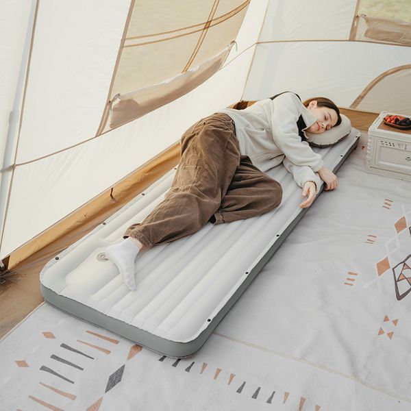 Матрац туристичний надувний одномісний Naturehike CNK2450WS034, 198х68х9.5 см, білий, для кемпінгу із мішком для надування 70892 фото