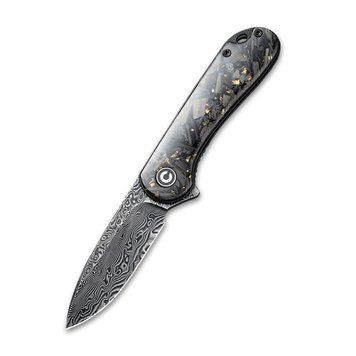 Ніж складаний кишеньковий Civivi Elementum, (7.5 см) Damascus / Carbon Fiber сірий 70870 фото