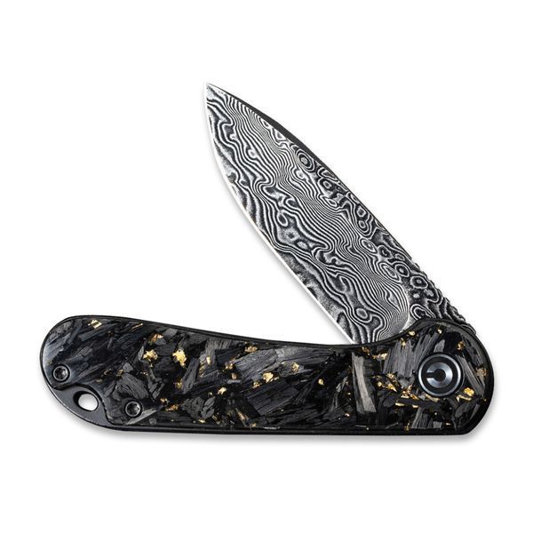 Ніж складаний кишеньковий Civivi Elementum, (7.5 см) Damascus / Carbon Fiber сірий 70870 фото