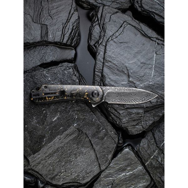 Ніж складаний кишеньковий Civivi Elementum, (7.5 см) Damascus / Carbon Fiber сірий 70870 фото